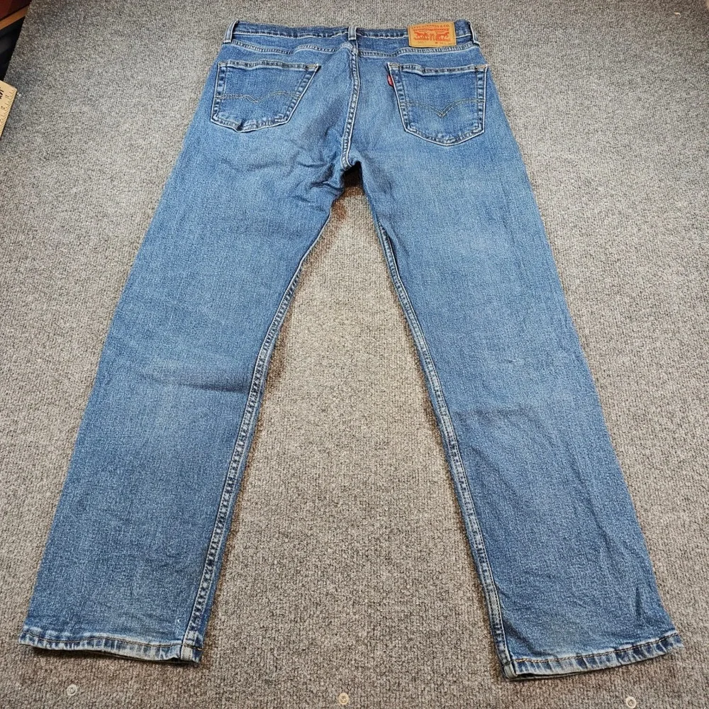 Levi's 505 Mens 34x29 (34x30 Tag) Regular Fit Straight Leg Blue Denim Jeans Work